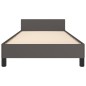 vidaXL Estructura de cama con cabecero cuero sintético gris 100x200 cm