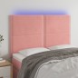 vidaXL Cabecero con luces LED terciopelo rosa 144x5x118/128 cm vidaXL Cabecero con luces LED terciopelo rosa 144x5x118/128 cm