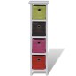 vidaXL Estante de almacenaje con cestas de colores madera de paulonia vidaXL Estante de almacenaje con cestas de colores madera de paulonia