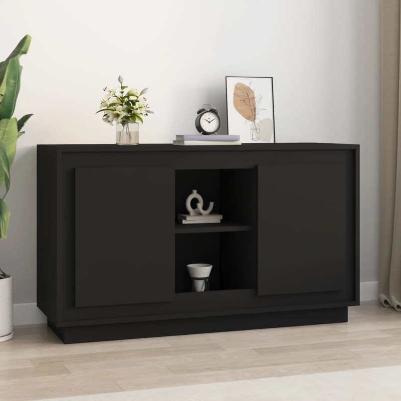 vidaXL Aparador de madera contrachapada negro 102x35x60 cm vidaXL Aparador de madera contrachapada negro 102x35x60 cm