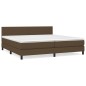 vidaXL Cama box spring con colchón tela marrón oscuro 200x200 cm vidaXL Cama box spring con colchón tela marrón oscuro 200x200 cm