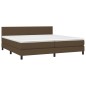 vidaXL Cama box spring con colchón tela marrón oscuro 200x200 cm vidaXL Cama box spring con colchón tela marrón oscuro 200x200 cm