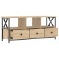vidaXL Mueble TV hierro madera contrachapada roble Sonoma 102x33x45 cm