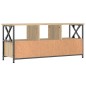 vidaXL Mueble TV hierro madera contrachapada roble Sonoma 102x33x45 cm