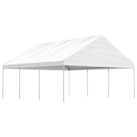 vidaXL Cenador con techo polietileno blanco 6,69x5,88x3,75 m