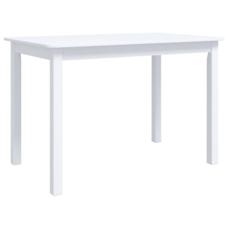 vidaXL Mesa de comedor de madera maciza de caucho blanco 114x71x75 cm