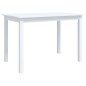 vidaXL Mesa de comedor de madera maciza de caucho blanco 114x71x75 cm