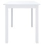 vidaXL Mesa de comedor de madera maciza de caucho blanco 114x71x75 cm