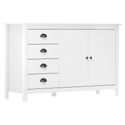 vidaXL Mesita de noche Hill madera maciza de pino blanco 130x40x80 cm