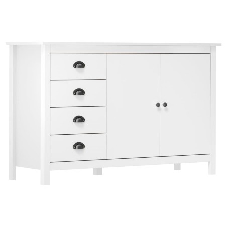 vidaXL Mesita de noche Hill madera maciza de pino blanco 130x40x80 cm