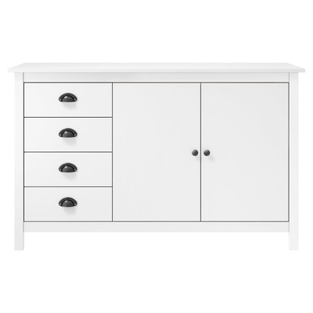 vidaXL Mesita de noche Hill madera maciza de pino blanco 130x40x80 cm