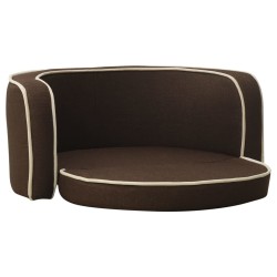 vidaXL Sofá plegable para perros cojín lavable lino marrón 76x71x30 cm
