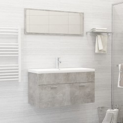 vidaXL Juego de muebles de baño madera de ingeniería gris hormigón