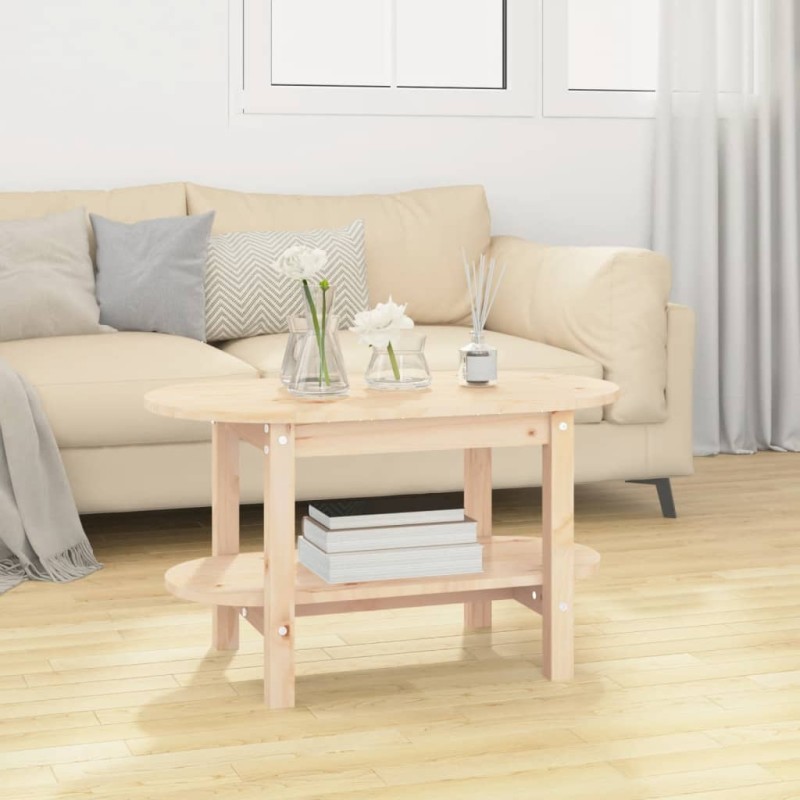 vidaXL Mesa de centro de madera maciza de pino 80x45x45 cm vidaXL Mesa de centro de madera maciza de pino 80x45x45 cm