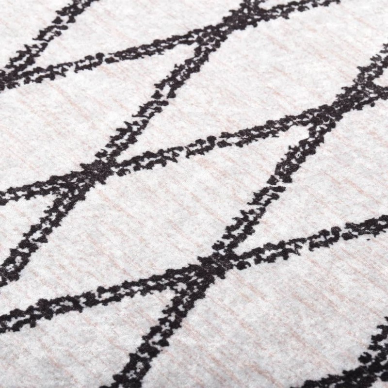 vidaXL Alfombra lavable antideslizante negro y blanco 80x300 cm vidaXL Alfombra lavable antideslizante negro y blanco 80x300 cm