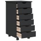 vidaXL Cajonera con ruedas MOSS madera maciza de pino gris vidaXL Cajonera con ruedas MOSS madera maciza de pino gris