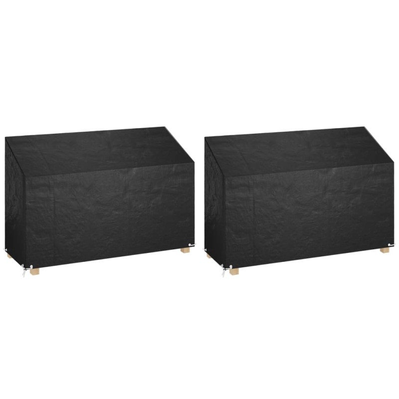 vidaXL Fundas bancos jardín 2 uds 8 ojales polietileno 190x70x70/88 cm vidaXL Fundas bancos jardín 2 uds 8 ojales polietileno 190x70x70/88 cm