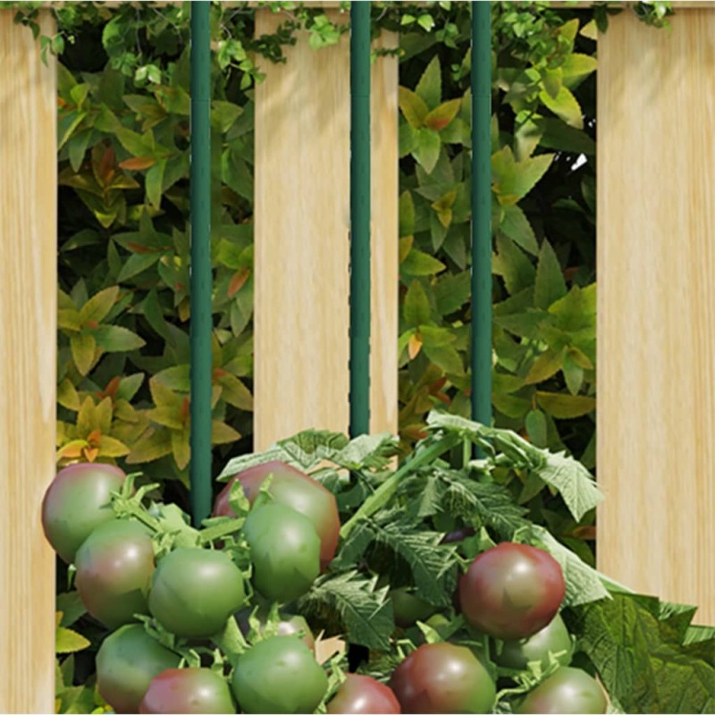 vidaXL Tutores para plantas de jardín 30 unidades acero verde 90 cm vidaXL Tutores para plantas de jardín 30 unidades acero verde 90 cm
