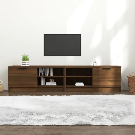 vidaXL Muebles para TV 2 uds contrachapado marrón roble 80x35x36,5 cm