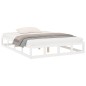 vidaXL Estructura de cama doble de madera maciza blanco 135x190 cm vidaXL Estructura de cama doble de madera maciza blanco 135x190 cm