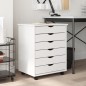 vidaXL Cajonera con ruedas MOSS madera maciza de pino blanco vidaXL Cajonera con ruedas MOSS madera maciza de pino blanco