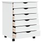vidaXL Cajonera con ruedas MOSS madera maciza de pino blanco vidaXL Cajonera con ruedas MOSS madera maciza de pino blanco