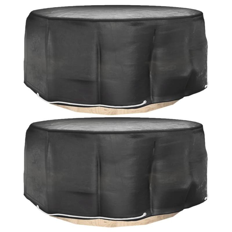 vidaXL Fundas para muebles de jardín 2 uds 10 ojales redonda Ø260x90cm vidaXL Fundas para muebles de jardín 2 uds 10 ojales redonda Ø260x90cm