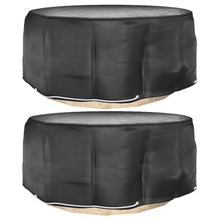 vidaXL Fundas para muebles de jardín 2 uds 10 ojales redonda Ø260x90cm