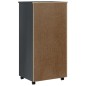 vidaXL Cajonera con ruedas MOSS madera maciza de pino gris