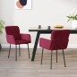 vidaXL Sillas de comedor 2 unidades terciopelo rojo tinto vidaXL Sillas de comedor 2 unidades terciopelo rojo tinto