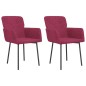 vidaXL Sillas de comedor 2 unidades terciopelo rojo tinto vidaXL Sillas de comedor 2 unidades terciopelo rojo tinto