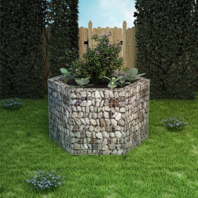 vidaXL Arriate hexagonal de gaviones 160x140x100 cm vidaXL Arriate hexagonal de gaviones 160x140x100 cm