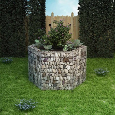 vidaXL Arriate hexagonal de gaviones 160x140x100 cm