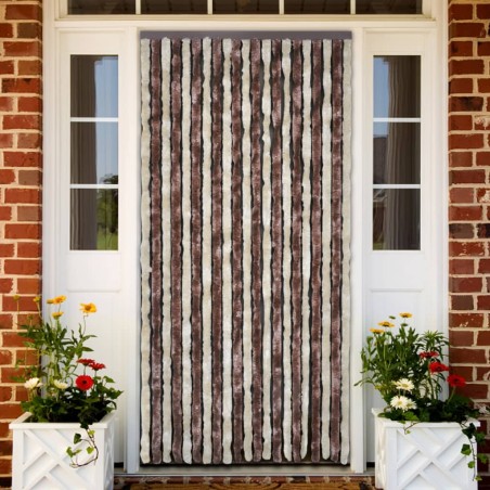 vidaXL Cortina mosquitera beige y marrón claro chenilla 120x220 cm