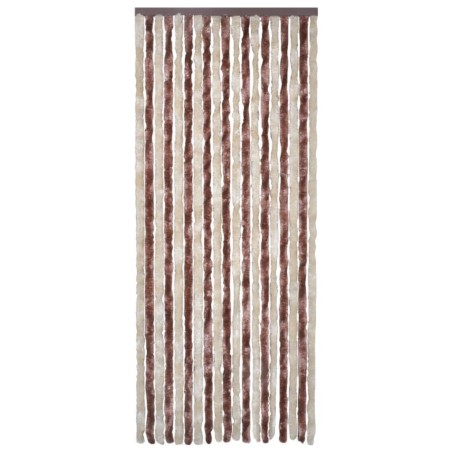 vidaXL Cortina mosquitera beige y marrón claro chenilla 120x220 cm