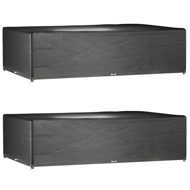vidaXL Fundas muebles jardín 2 uds 16 ojales rectangular 325x205x90 cm