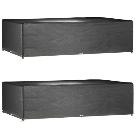 vidaXL Fundas muebles jardín 2 uds 16 ojales rectangular 325x205x90 cm