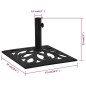 vidaXL Base de sombrilla de hierro fundido negro 47x47x33 cm 