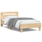 vidaXL Cama con cabecero madera de ingeniería roble Sonoma 100x200 cm vidaXL Cama con cabecero madera de ingeniería roble Sonoma 100x200 cm