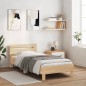 vidaXL Cama con cabecero madera de ingeniería roble Sonoma 100x200 cm vidaXL Cama con cabecero madera de ingeniería roble Sonoma 100x200 cm