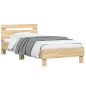 vidaXL Cama con cabecero madera de ingeniería roble Sonoma 100x200 cm vidaXL Cama con cabecero madera de ingeniería roble Sonoma 100x200 cm