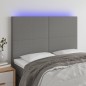 vidaXL Cabecero con luces LED tela gris oscuro 144x5x118/128 cm vidaXL Cabecero con luces LED tela gris oscuro 144x5x118/128 cm