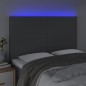 vidaXL Cabecero con luces LED tela gris oscuro 144x5x118/128 cm vidaXL Cabecero con luces LED tela gris oscuro 144x5x118/128 cm