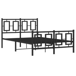vidaXL Estructura de cama cabecero y estribo metal negro 120x200 cm