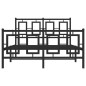 vidaXL Estructura de cama cabecero y estribo metal negro 120x200 cm vidaXL Estructura de cama cabecero y estribo metal negro 120x200 cm