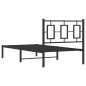 vidaXL Estructura de cama con cabecero metal negro 90x200 cm vidaXL Estructura de cama con cabecero metal negro 90x200 cm