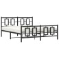 vidaXL Estructura de cama cabecero y estribo metal negro 160x200 cm