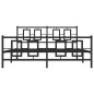 vidaXL Estructura de cama cabecero y estribo metal negro 160x200 cm