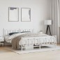vidaXL Estructura cama metal con cabecero y estribo blanco 180x200 cm vidaXL Estructura cama metal con cabecero y estribo blanco 180x200 cm
