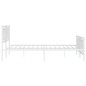 vidaXL Estructura cama metal con cabecero y estribo blanco 180x200 cm vidaXL Estructura cama metal con cabecero y estribo blanco 180x200 cm
